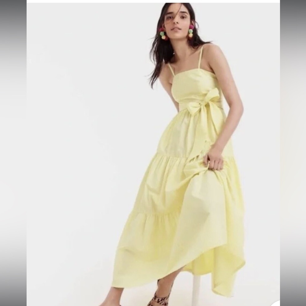 NWT Jcrew yellow/white striped tiered maxi dress in size 2.